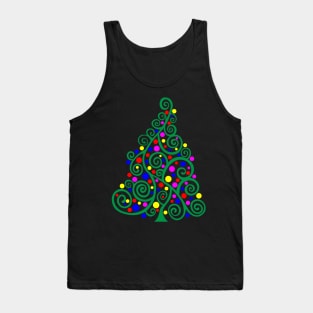 Doodle Christmas Tree-Green, Tank Top